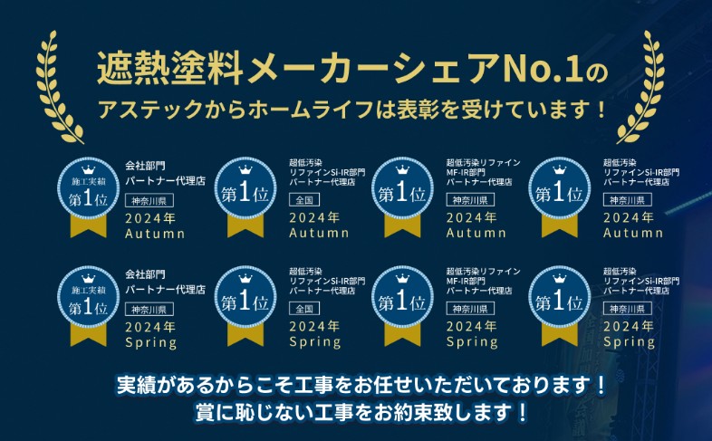 ホームライフがアステックから表彰されていることがわかる画像